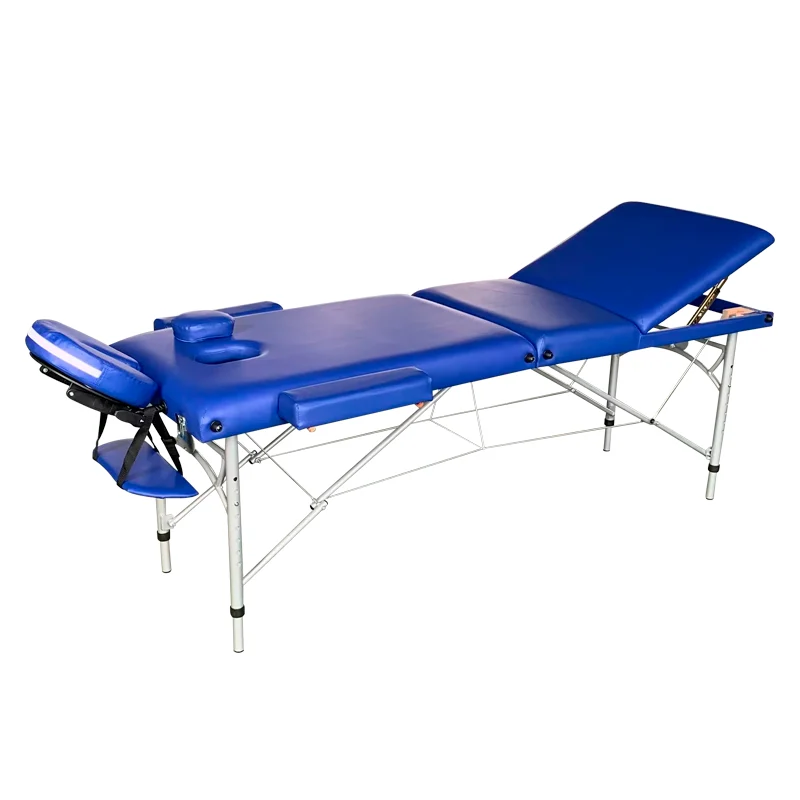 Camilla Plegable de Aluminio 3 Cuerpos Color Azul (Nuevo modelo con arco)