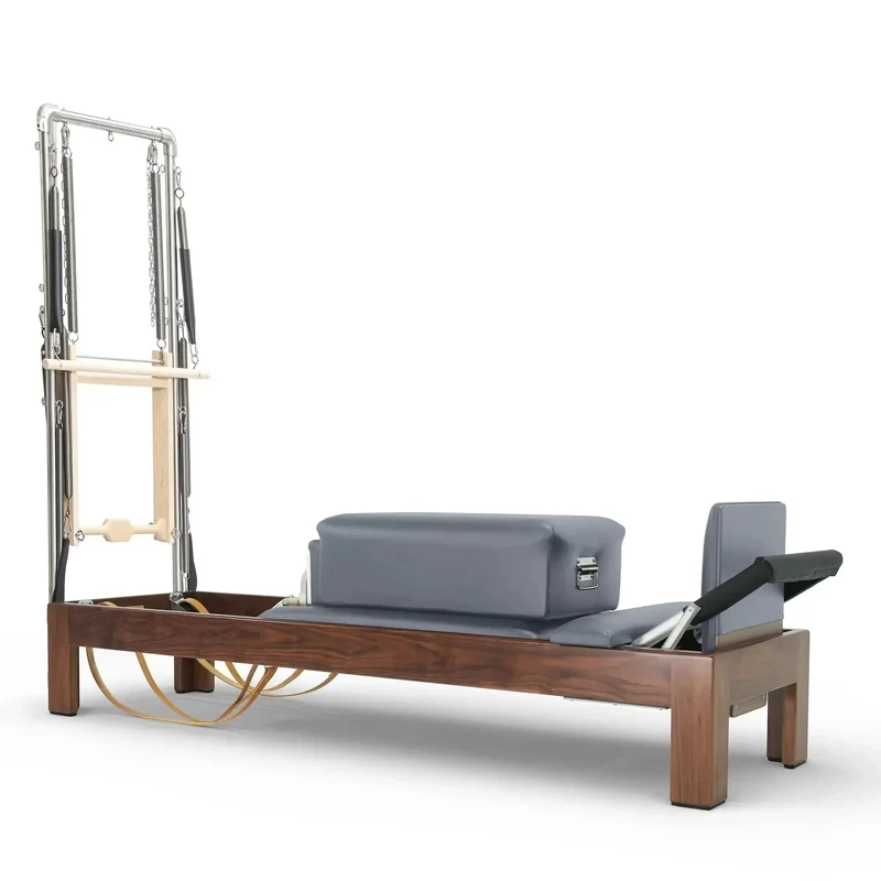 Elina Pilates Reformer Klassisch Dunkles Holz 86 Zoll mit Tower