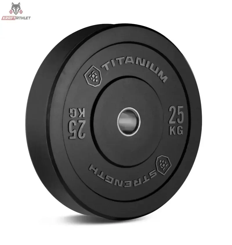 BP25 Olympische Bumper Plate Schwarz 25 KG Titanium Strength