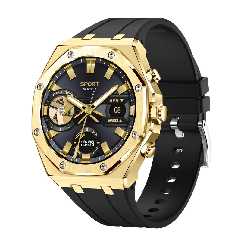 Montre connectée AMOLED NASA édition Arizona écran couleur haute définition (avec bracelet silicone) couleur cadran OR