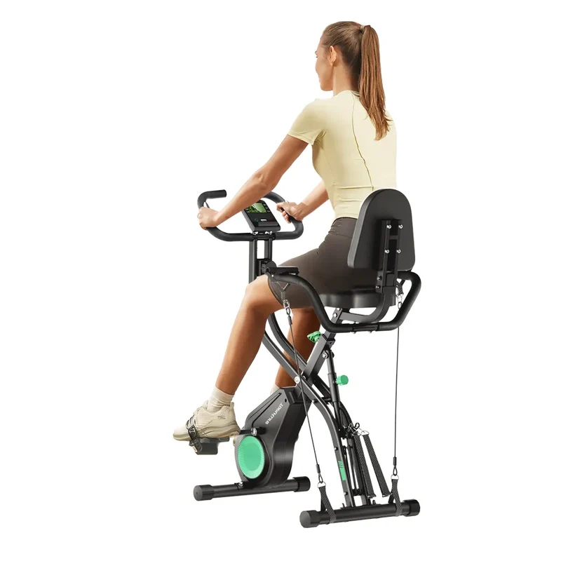 Toputure TEB4 Foldable Recumbent Exercise Bike with Resistance Bands