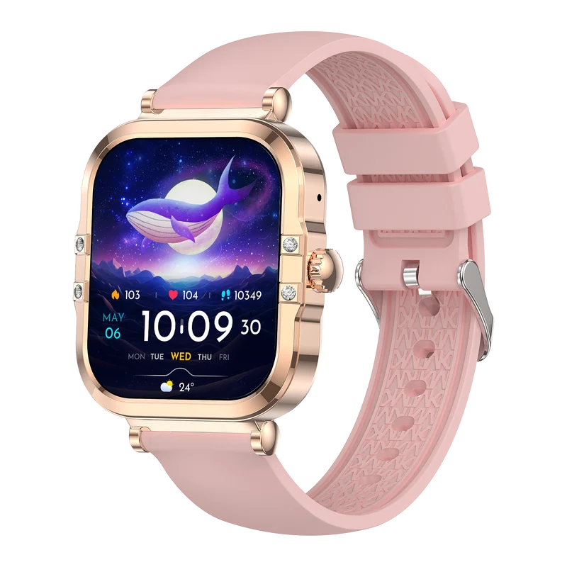 Montre connectée AMOLED- Edition Véga (avec bracelet silicone) couleur Rose