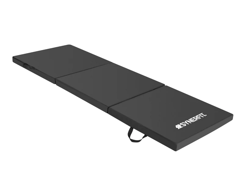 Tapis d'exercices pliable SYNERFIT en mousse polyuréthane 180x50x5cm - Coloris Noir