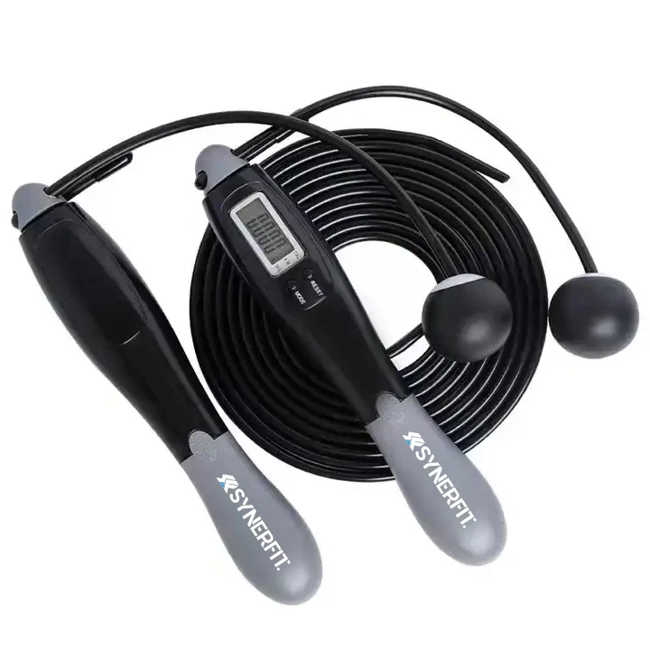 Corde à sauter SYNERFIT avec compteur numérique - Noir