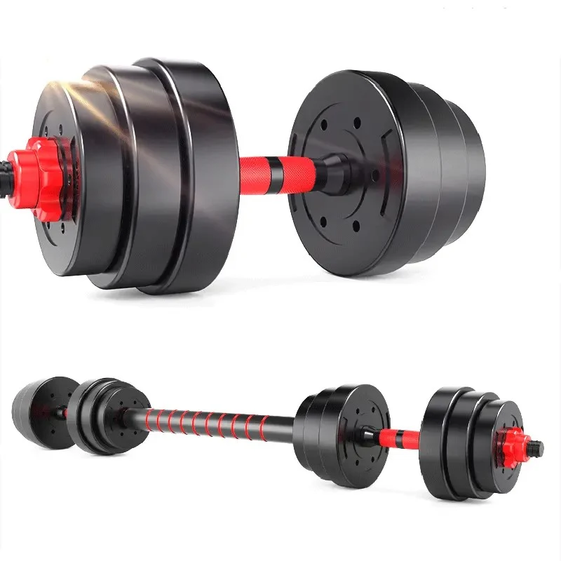 Haltere de Musculation SYNERFIT 2en1 Reglable avec barre d'extension 20Kg