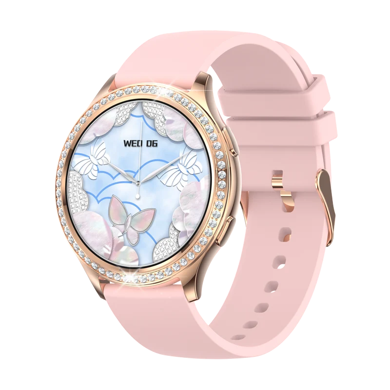 Montre connectée -Edition Vogue 2024 IP67 avec bracelet en silicone couleur Rose