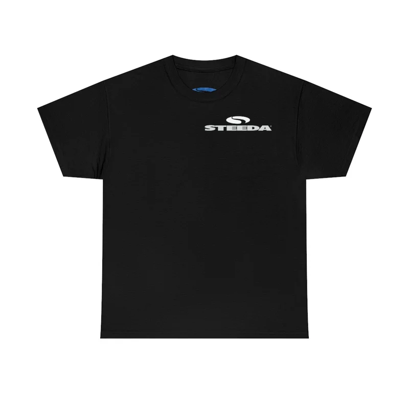 Steeda Camiseta de algodón negra "Mustang Silhouette" (diseño delantero y trasero)
