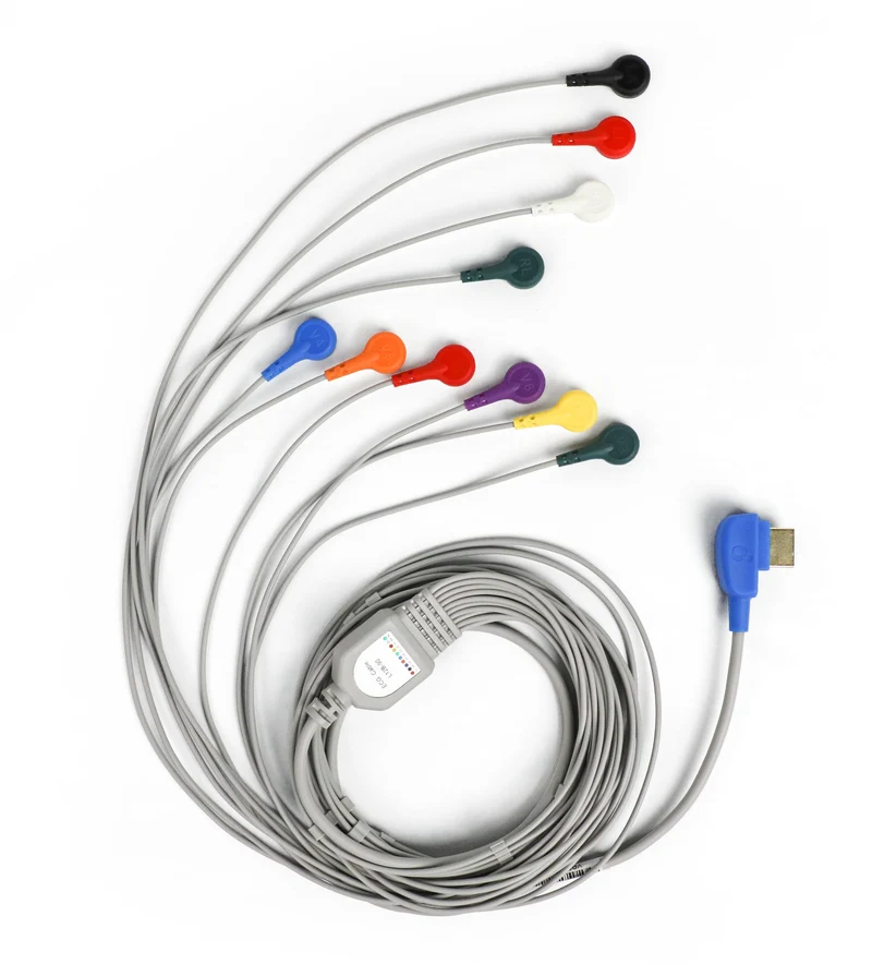 Cables conductores de la máquina de ECG de bolsillo de 12 derivaciones (cable de conexión a presión)