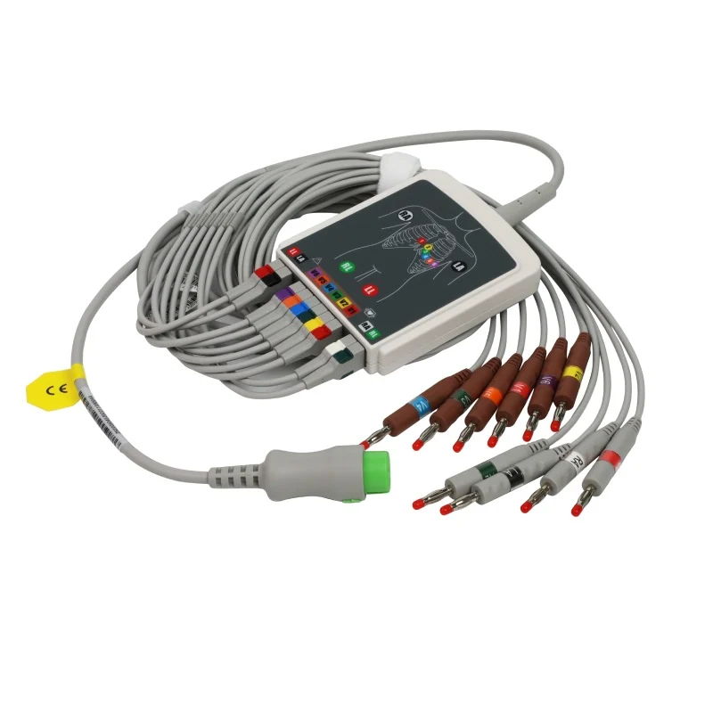 Caja de adquisición de ECG Biocare iE6 y cables conductores