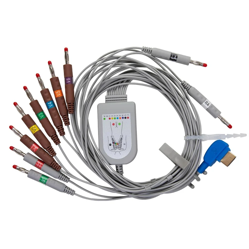 Cable tipo banana para ECG de bolsillo de 12 derivaciones