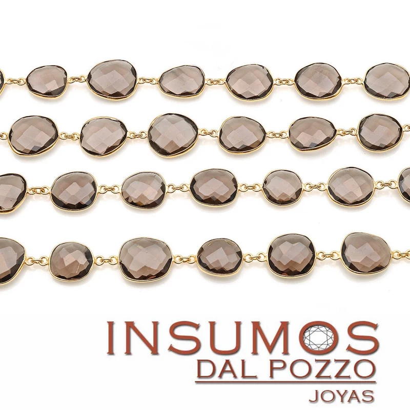 Topacio Fumé R Irregular 12 mm Baño Oro