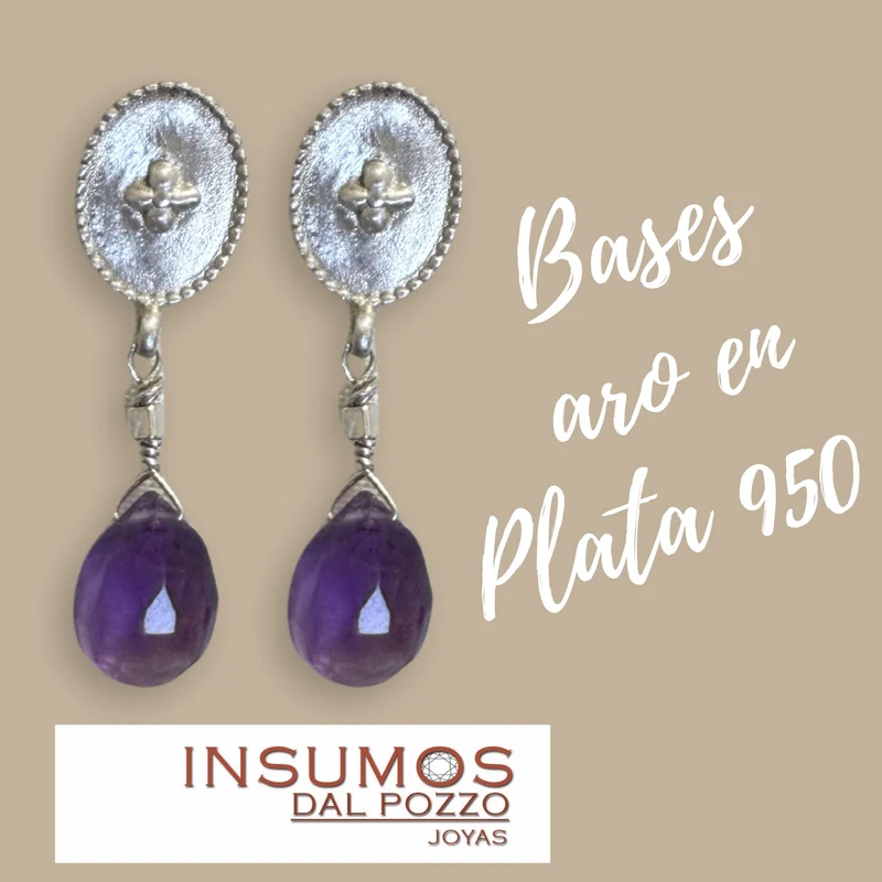 Par Base Aros Ovalo Rulette Plata 950
