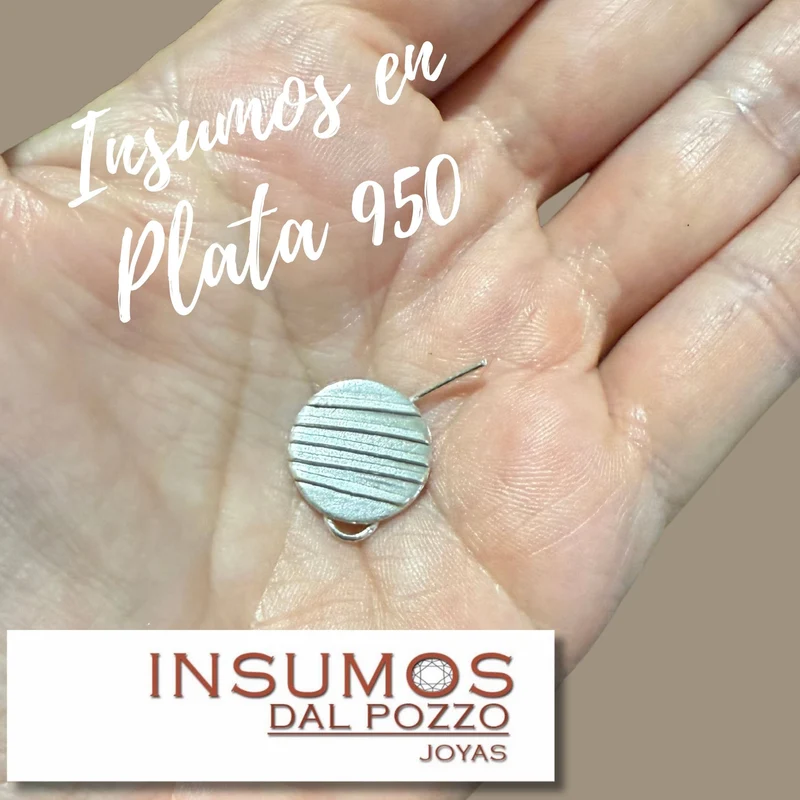 Par Base Aros Circulo Acanalado Plata 950