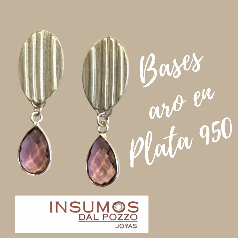 Par Base Aros Ovalo Acanalado Plata 950