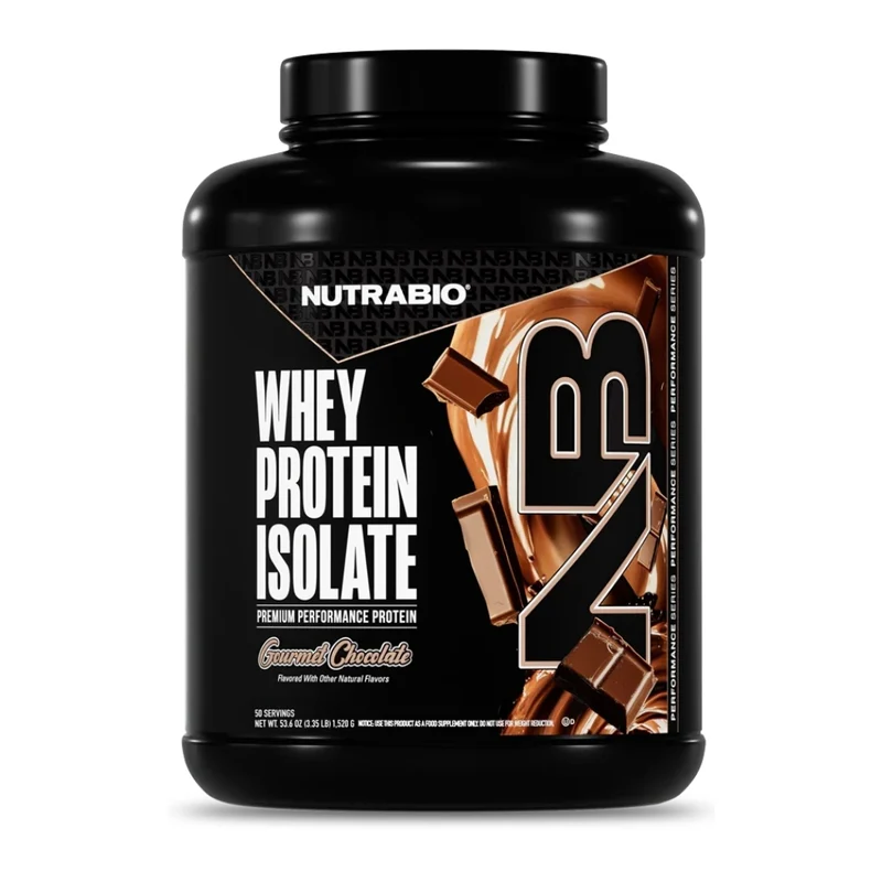 NutraBio Suplemento Deportivo de Proteína Whey Protein Isolate, 3.3 Libras