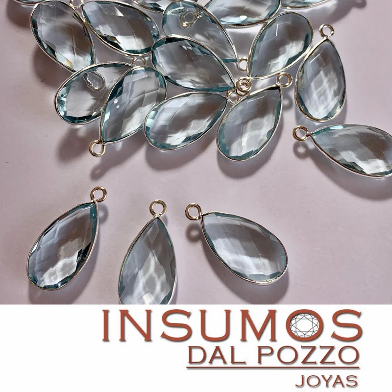 Gota Mediana Topacio R Baño Plata 10x20 mm