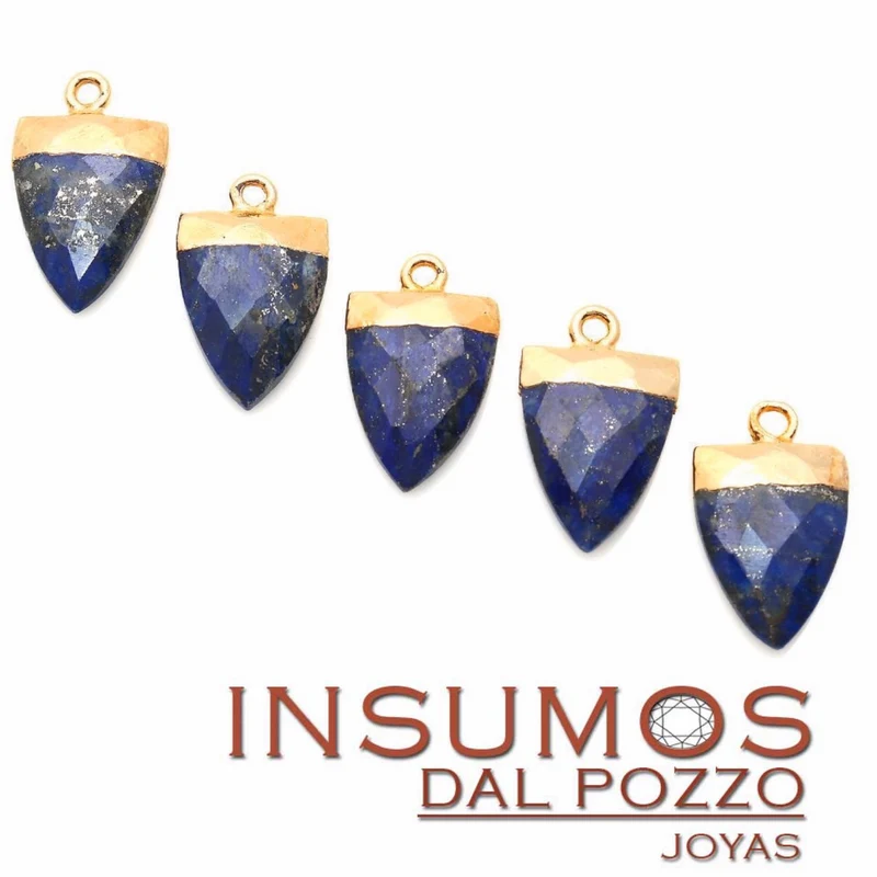 Punta Lapislázuli Natural Baño Oro10x30 mm