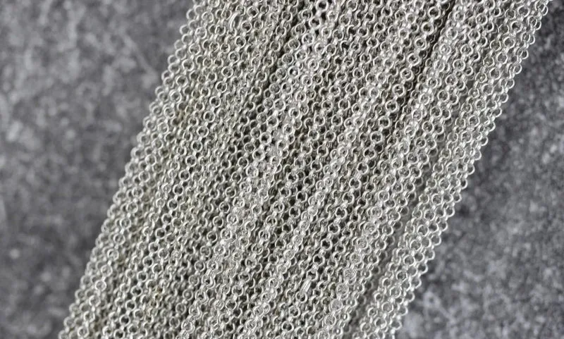 Cadena Eslabón 1,5 Mm Baño de Plata Mate