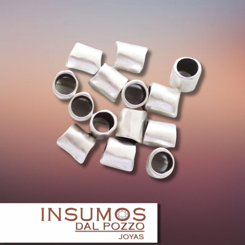 Conector Tubo XL Rústico Baño de Plata Mate