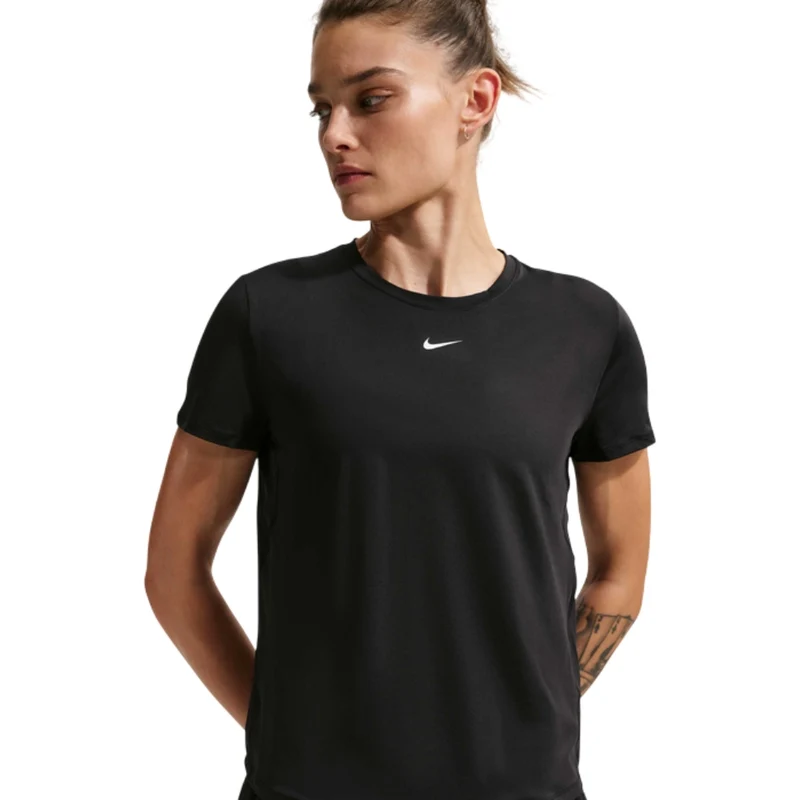 Nike Camiseta Deportiva Manga Corta One Classic Negro, para Mujer