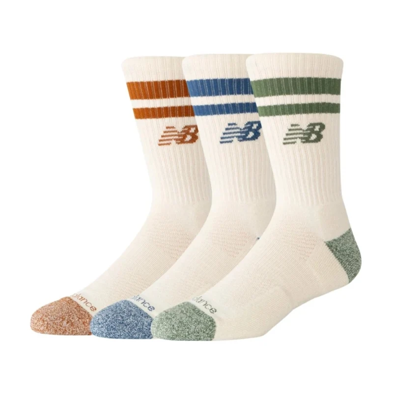 New Balance Medias Deportivas de Algodón Unisex, Pack 3 Pares