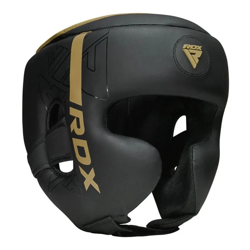 RDX Casco de Boxeo Negro/Dorado F6