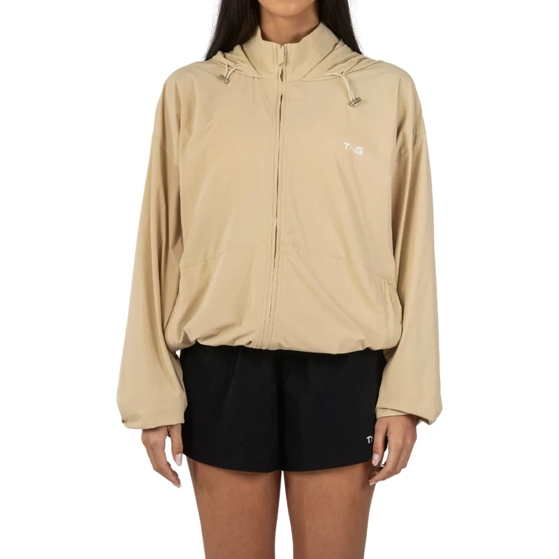 TNG Jacket con Capucha Windbreaker Crema, para Mujer