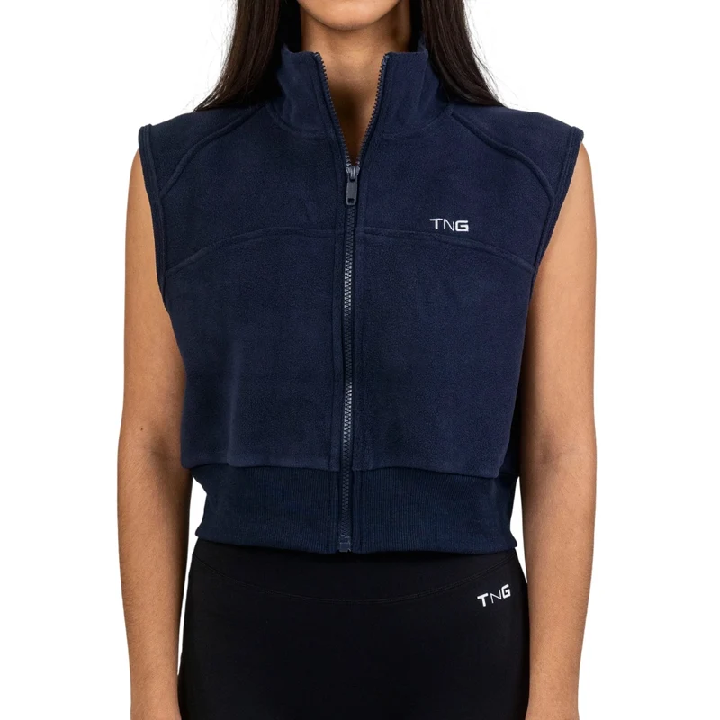 TNG Chaleco sin Mangas Fleece Vest Azul, para Mujer