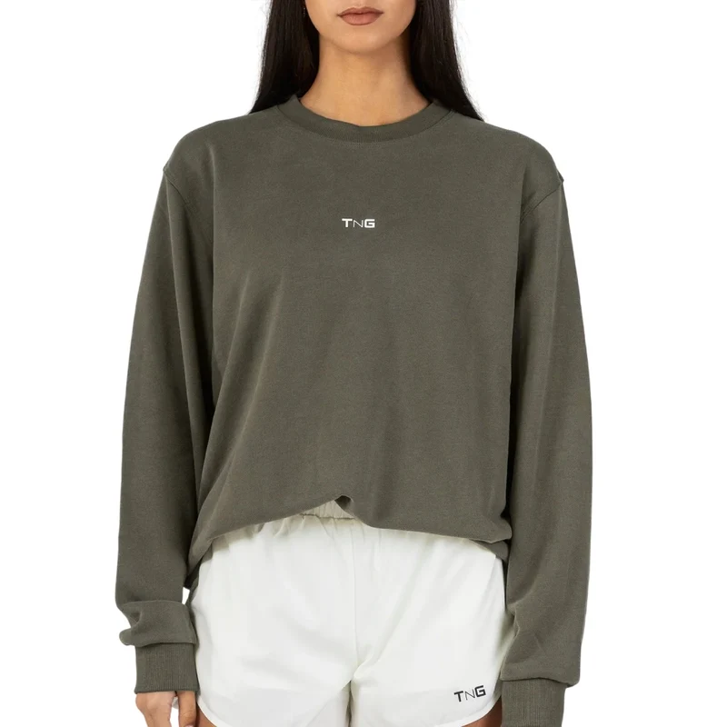 TNG Sudadera Crewneck Verde, para Mujer