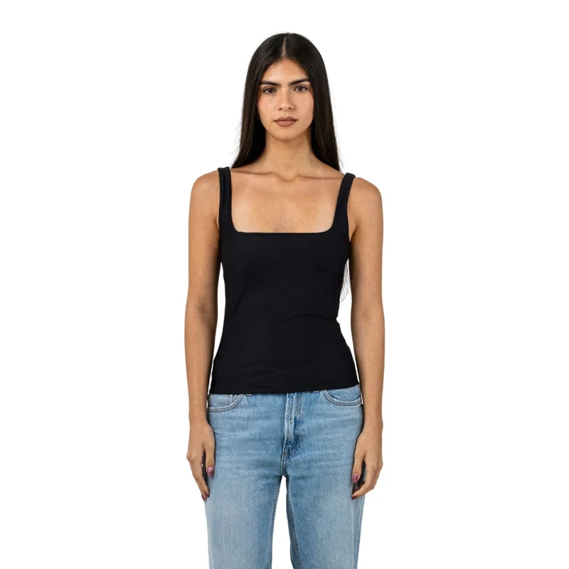 TNG Blusa sin Mangas Basic Square Neck Negro, para Mujer