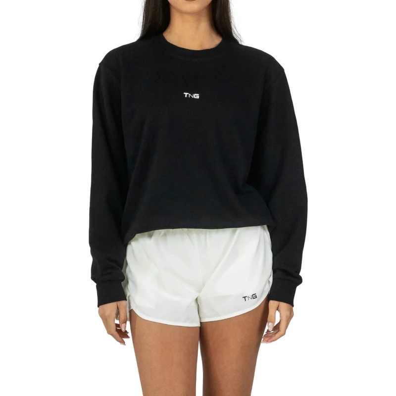 TNG Sudadera Crewneck Negro, para Mujer