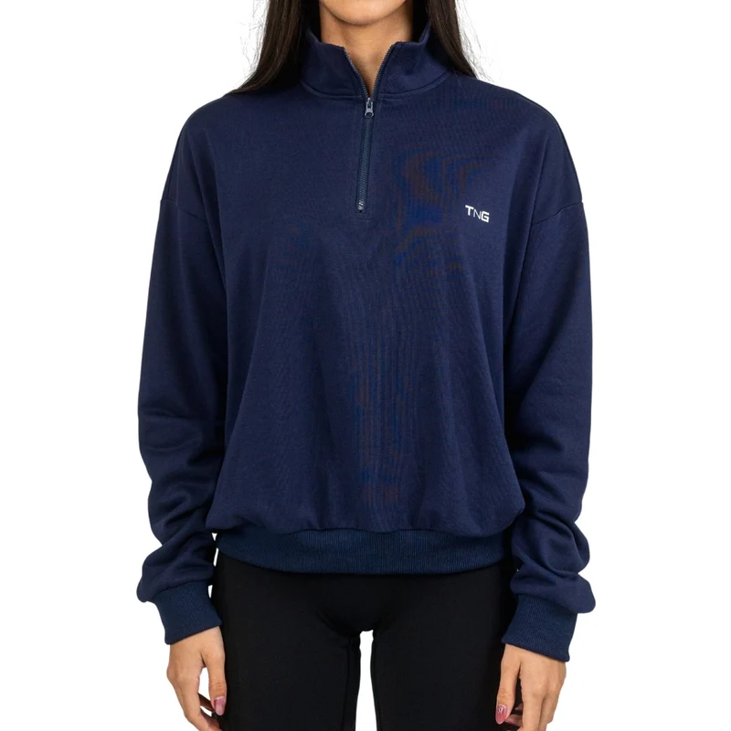 TNG Sweater Boxy Half Zip Azul, para Mujer