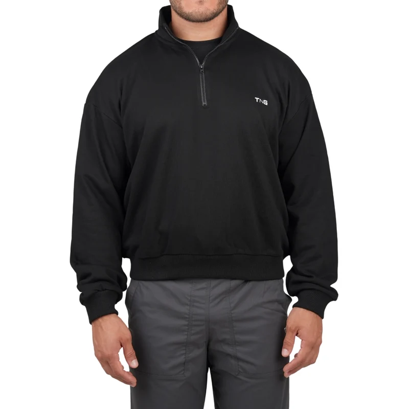 TNG Sweater Boxy Half Zip Negro, para Hombre