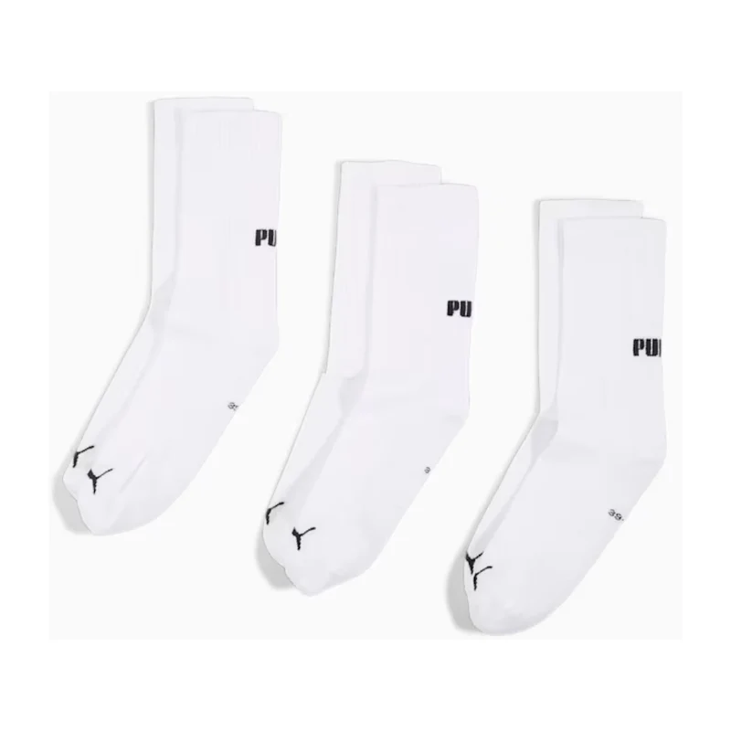 Puma Medias Deportivas de Algodón Blanco Unisex, 3 Pares