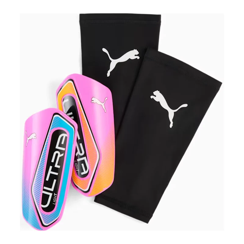 Puma Espinillera con Bandas de Compresión Negro/Rosa, Unisex